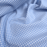 Tessuto Cotone POPELINE H 150 cm - QUADRETTO CIELO