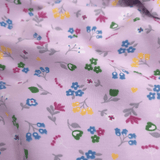 Jersey di Cotone H 140 cm - FIORI MULTICOLOR FONDO ROSA