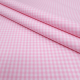 Tessuto Cotone POPELINE H 150 cm - QUADRETTO ROSA