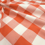 Tessuto Misto Cotone H 300 cm - QUADRO ARANCIO