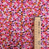 Cotone Americano H 110 cm - FIORELLINI ROSA/NERO