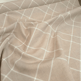 Tessuto no stiro H 150 cm - LINEE BIANCHE/BEIGE