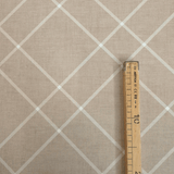 Tessuto no stiro H 150 cm - LINEE BIANCHE/BEIGE