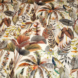 Velluto Digital H 140 cm - FOGLIE TROPICALI VARIANTE TABACCO