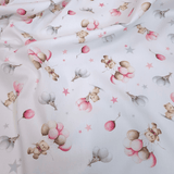 Piquet millerighe con stampa digitale H 150 cm - ORSETTI TRA STELLE E PALLONCINI/ROSA