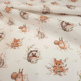 Tessuto Cotone H 140 cm - ANIMALI DEL BOSCO