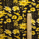 Cotone Americano H 110 cm - FIORI GIALLI/NERO