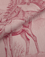 Asciugapiatti da ricamo in puro cotone - CERVI BORDEAUX