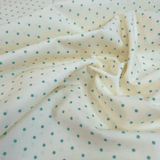 Cotone Americano H 110 cm - POIS VERDE ACQUA