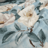 Cotone Fondo Panama H 280 cm - INCANTO DI PEONIE/AZZURRO