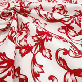 Cotone Fondo Panama H 150 cm - MOTIVO DAMASCATO ROSSO