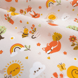 Tessuto Cotone H 140 cm - VOLPINE IN GIARDINO