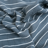 Mussola di Cotone Doppia Garza H 140 cm - STRISCE/POLVERE SCURO