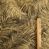 Tessuto Arredo Jacquard H 140 cm - FOLIAGE DORATO LUREX/NERO