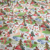 Piquet millerighe con stampa digitale H 150 cm - ALLEGRIA NEL BOSCO