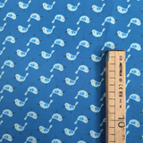 Cotone Americano H 110 cm - UCCELLINI/AZZURRO