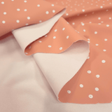 Tessuto Impermeabile H 145 cm - POIS SALMONE