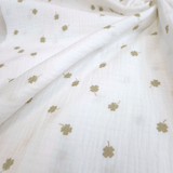 Mussola di Cotone Doppia Garza H 140 cm - QUADRIFOGLIO/LATTE