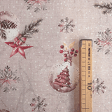 Tessuto Arredo Jacquard H 140 cm - PALLINE DI NATALE/CIPRIA con Lurex