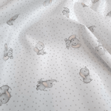 Piquet millerighe con stampa digitale H 150 cm - ELEFANTINI/POIS GRIGI