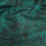Tessuto Arredo Jacquard H 140 cm - FOLIAGE VERDE PETROLIO/NERO