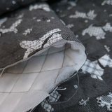 Trapuntato in misto cotone H 140 cm - CANI/GRIGIO SCURO