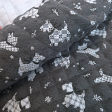 Trapuntato in misto cotone H 140 cm - CANI/GRIGIO SCURO