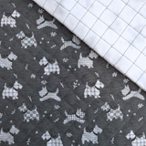 Trapuntato in misto cotone H 140 cm - CANI/GRIGIO SCURO