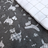 Trapuntato in misto cotone H 140 cm - CANI/GRIGIO SCURO