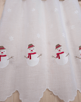 Tenda a vetro ricamata - PUPAZZO DI NEVE