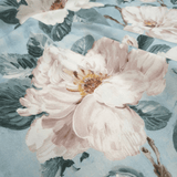 Cotone Fondo Panama H 280 cm - INCANTO DI PEONIE/AZZURRO