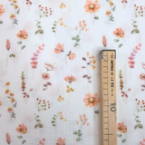 Mussola di Cotone Doppia Garza H 140 cm - FIORI COLORATI/LATTE