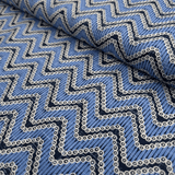 Cotone Americano H 110 cm - ZIG ZAG AZZURRO/BLU