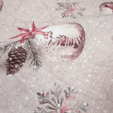 Tessuto Arredo Jacquard H 140 cm - PALLINE DI NATALE/CIPRIA con Lurex