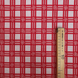 Tessuto Arredo Gobelin H 280 cm - STELLE ALPINE/QUADRI ROSSO