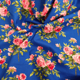 Cotone Americano H 110 cm - ROSELLINE/BLU