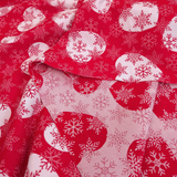 Tessuto Arredo Gobelin H 280 cm - CUORI E FIOCCHI DI NEVE/ROSSO