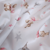 Piquet millerighe con stampa digitale H 150 cm - ORSETTI TRA STELLE E PALLONCINI/ROSA