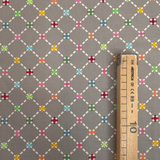 Cotone Americano H 110 cm - GEOMETRICO FIORITO/GRIGIO