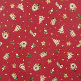 Weihnachtsbaumwolle – PUNKTE STERNE AUF GRÜNEM HINTERGRUND – Mindestzuschnitt oder Vielfaches von 25 x 140 cm