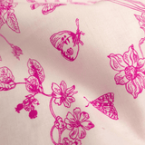 Cotone Americano H 110 cm - FIORI E FARFALLE FUCSIA/BIANCO