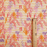 Cotone Americano H 110 cm - TARTARUGHE/AZZURRO E CORALLI/ARANCIO