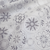 Cotone Americano H 110 cm - CERCHI FLOREALI GRIGI/BIANCO