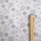 Cotone Americano H 110 cm - CERCHI FLOREALI GRIGI/BIANCO