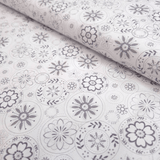 Cotone Americano H 110 cm - CERCHI FLOREALI GRIGI/BIANCO