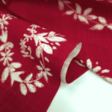 Cotone Fondo Panama "Effetto Lino" H 160 cm - LINEA CUORE/ROSSO SCURO