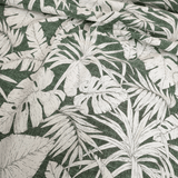 Tessuto Arredo Jacquard H 140 cm - FOGLIE FONDO VERDE