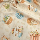 Fonds numérique Cotton Panama H 160 cm - PANIERS/BRANCHES DE PÂQUES