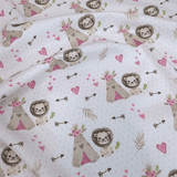 Piquet millerighe con stampa digitale H 150 cm - LEO E LA SUA TRIBU'/ROSA