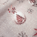 Tessuto Arredo Jacquard H 140 cm - PALLINE DI NATALE/CIPRIA con Lurex